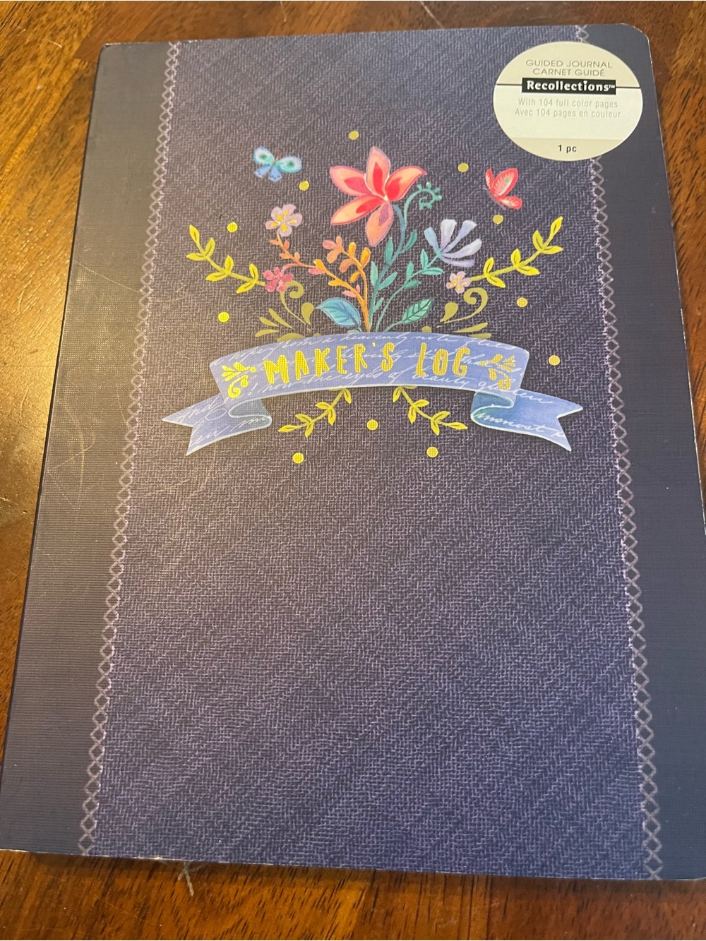 Recollections Navy Floral Maker's Log Journal